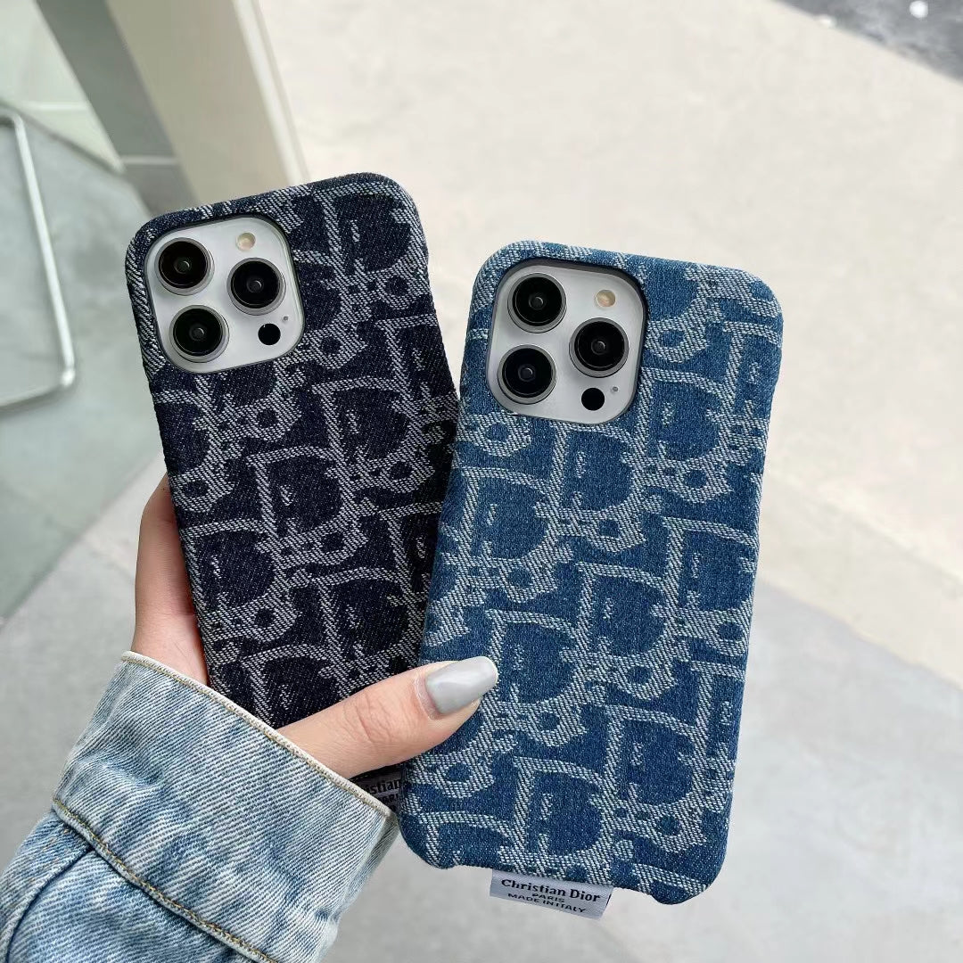Dior iPhone Case Denim Fabric Design