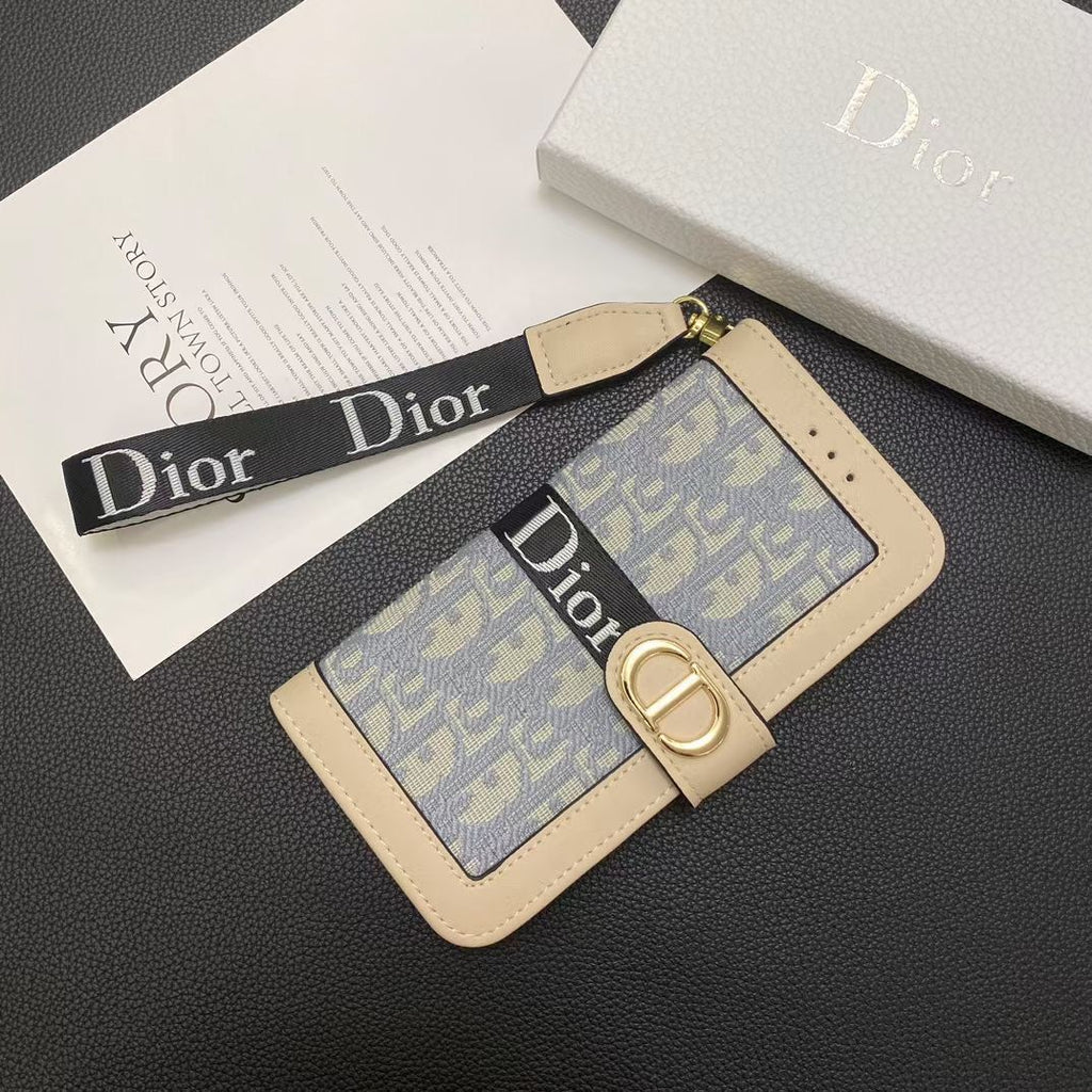Dior Wallet iPhone Case with Strap