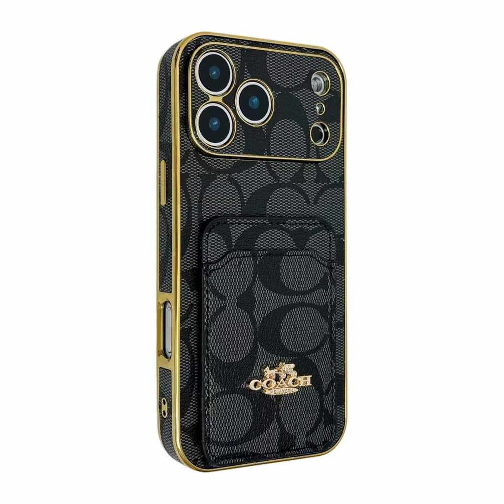 Electroplated Coach Card Holder Phone Case