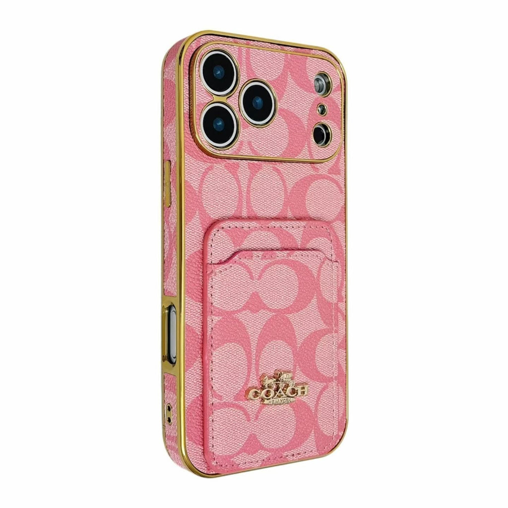 Electroplated Coach Card Holder Phone Case
