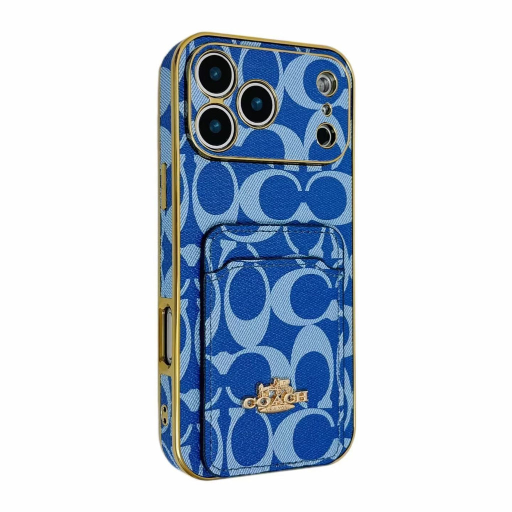 Electroplated Coach Card Holder Phone Case