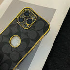 Electroplated Coach Monogram iPhone Case 12 13 14 15 16 Pro Max Plus