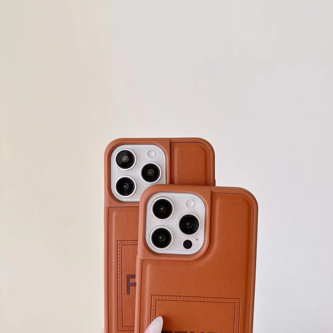 Fendi Phone Case Brown Leather
