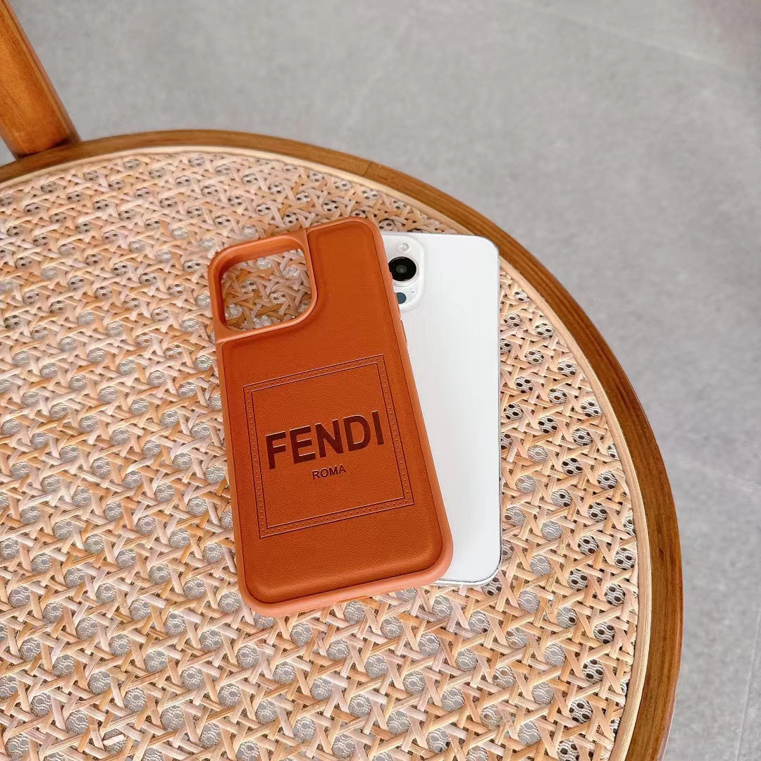 Fendi Phone Case Brown Leather