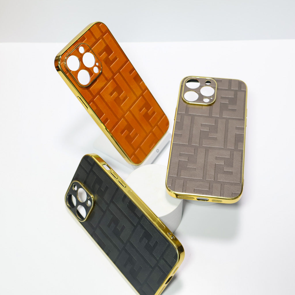Fendi Electroplated iPhone Case for 12-17 Pro Max Plus