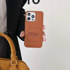 Fendi Phone Case Brown Leather