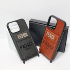 Fendi Card Holder iPhone Case Crossbody 12-16 Pro Max Plus