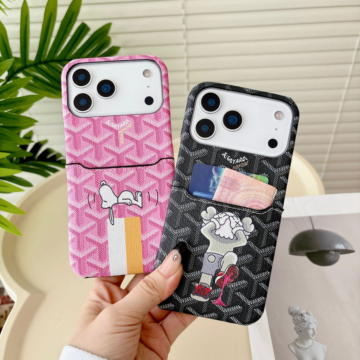 Goyard Phone Case Card Holder for iPhone 13-17 / Pro / Pro Max / Plus / Air