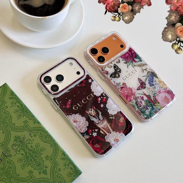 Gucci Clear Case Print Pattern for iPhone 14-17 / Pro / Pro Max