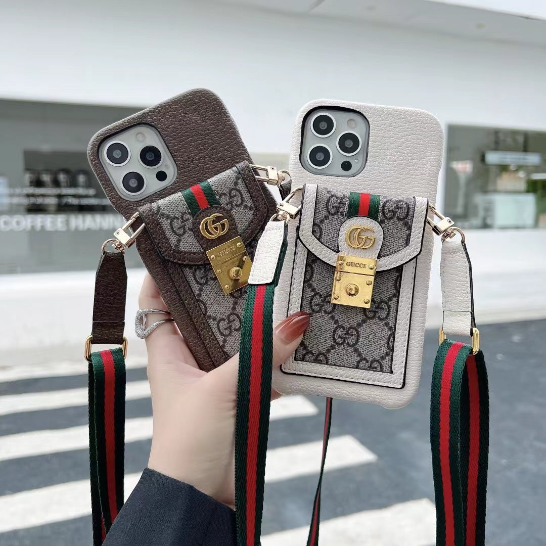 Designer Crossbody Style iPhone Case for iPhone 11 12 13 14 15 16 Pro Max Plus