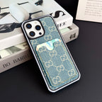 GG Card Slot Denim iPhone Case
