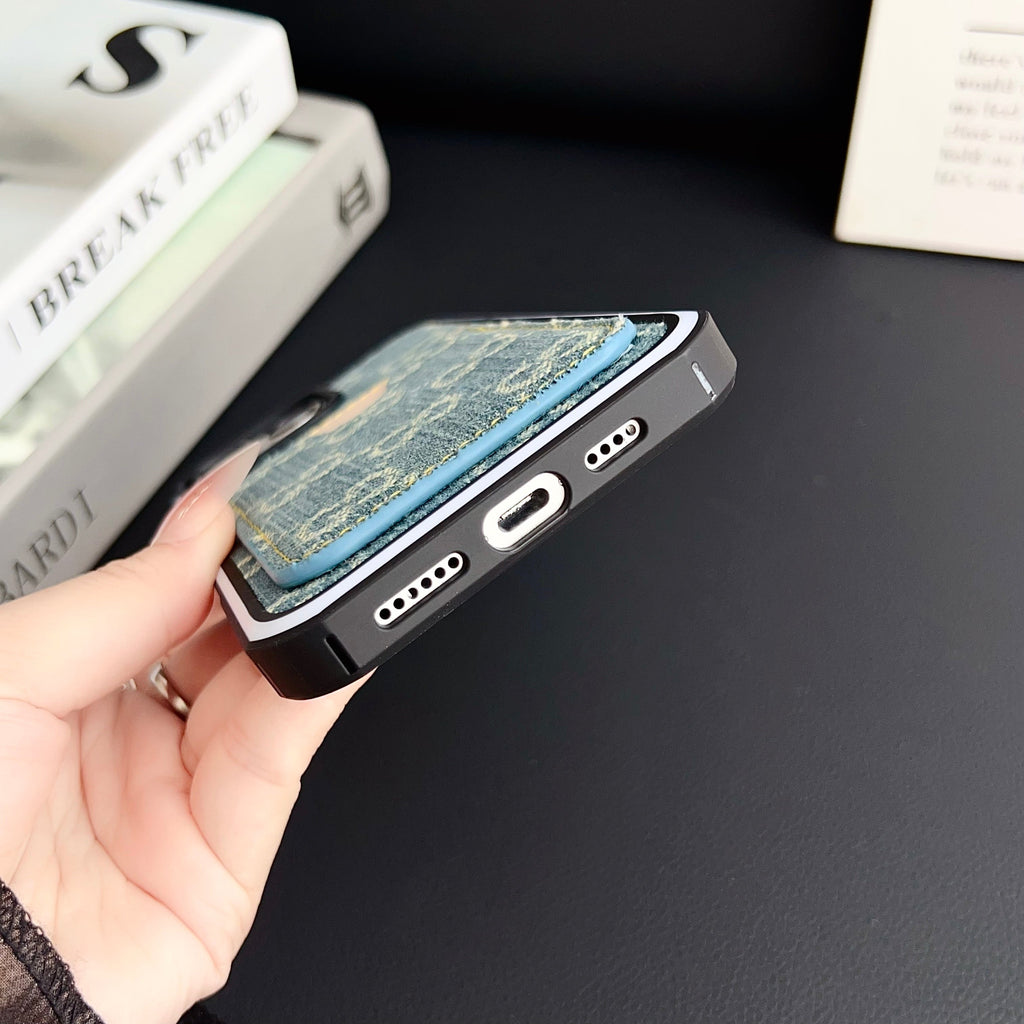 GG Card Slot Denim iPhone Case