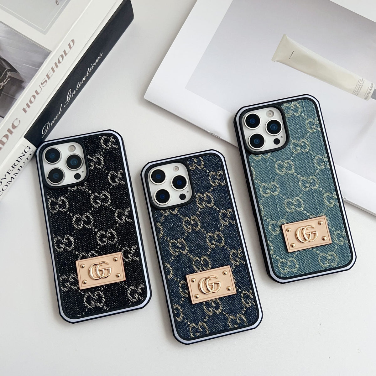 GG Denim iPhone Case for iPhone 12-16 Pro Max
