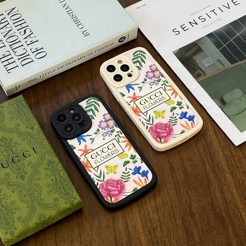 Gucci Flowers Phone Case for iPhone 11 12 13 14 15 Pro Max Plus