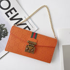 GG Plain Leather Crossbody Wallet Case