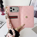 GG Plain Leather Crossbody Wallet Case