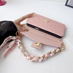 GG Plain Leather Crossbody Wallet Case