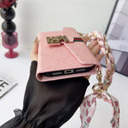 GG Plain Leather Crossbody Wallet Case