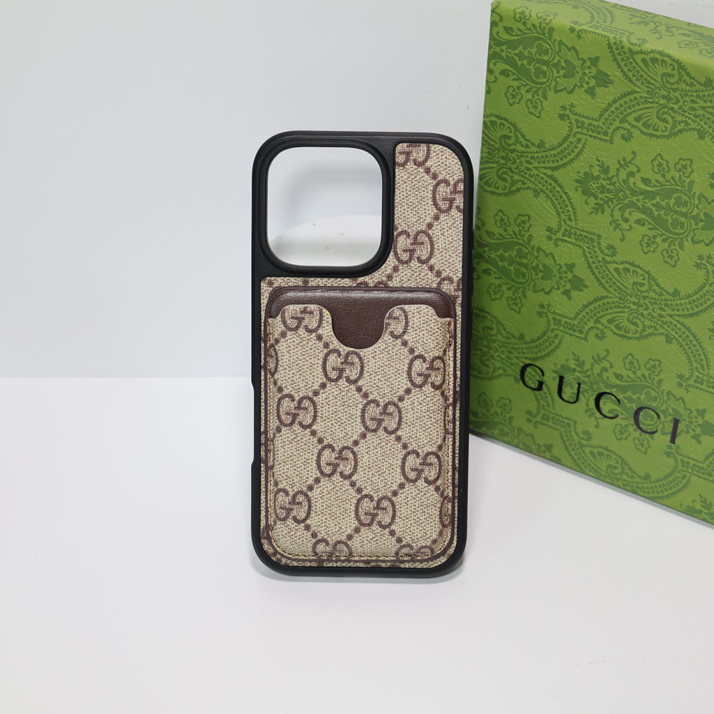 GG Card Holder iPhone Case for iPhone 12-16 Pro Max Plus