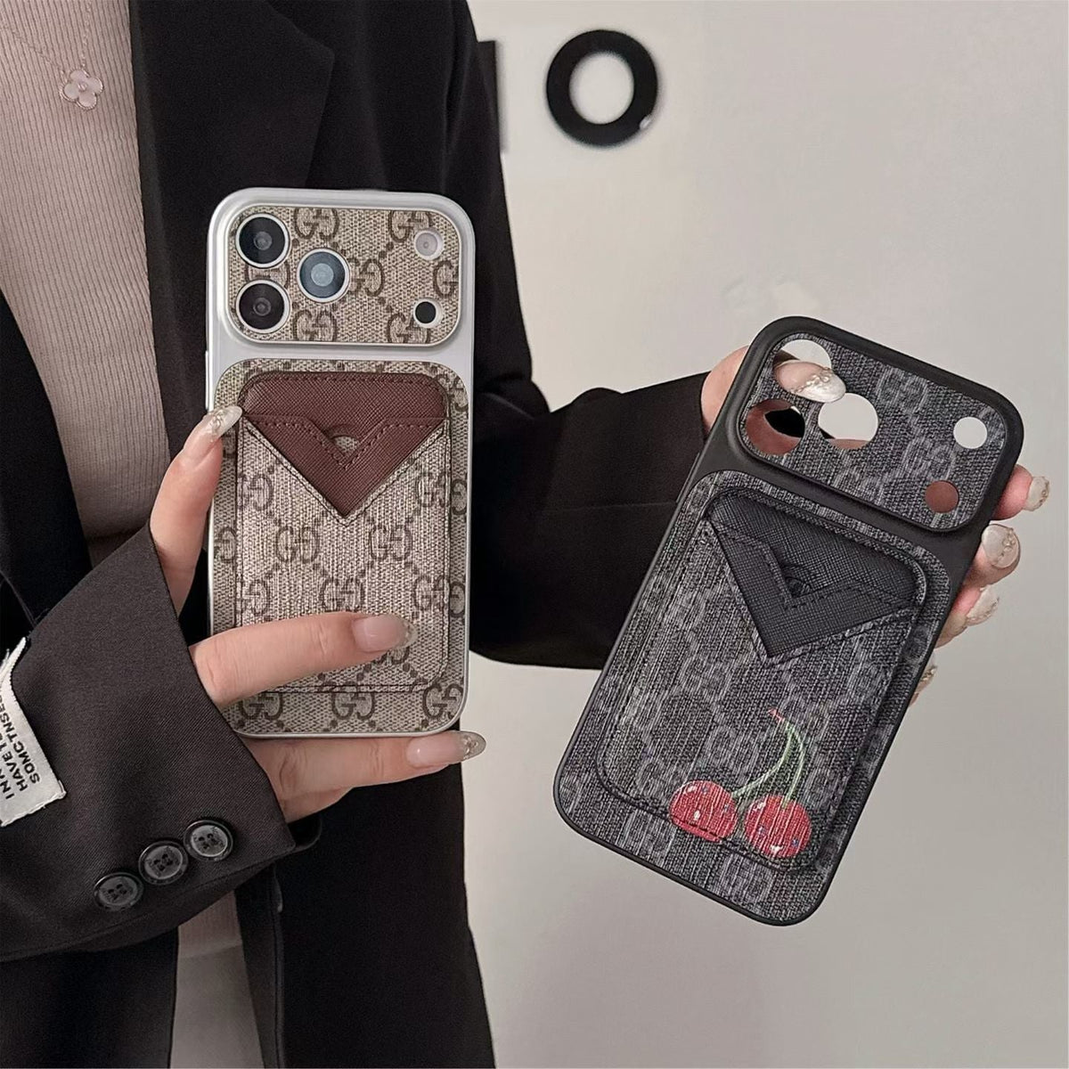GG Style Phone Case Magnet Card Holder