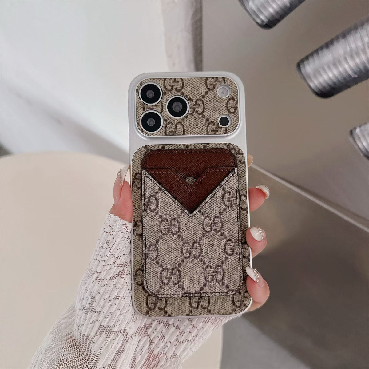 GG Style Phone Case Magnet Card Holder