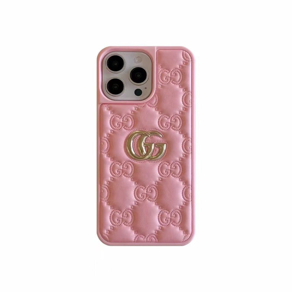 Stamped GG Leather iPhone Case