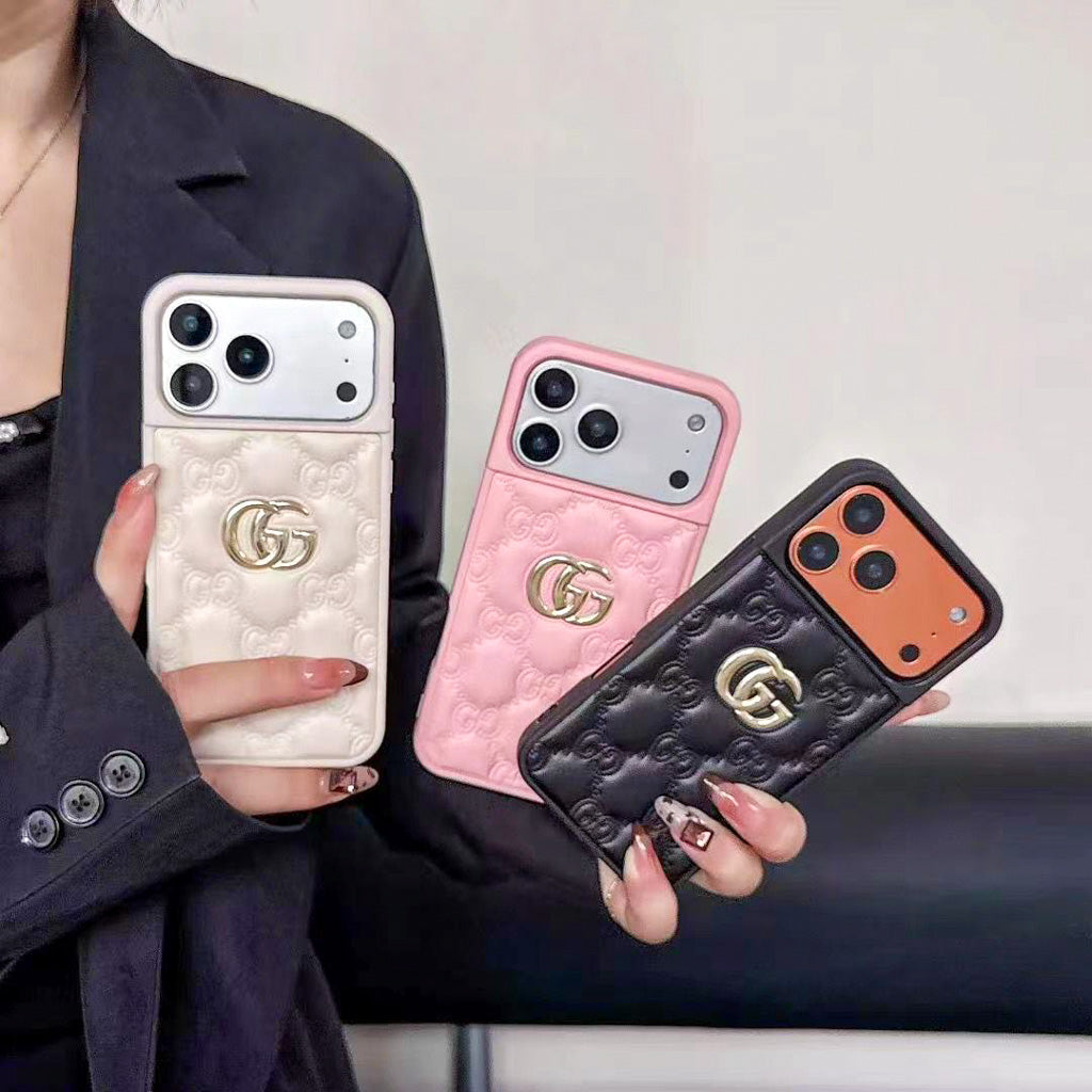 Stamped GG Leather iPhone Case
