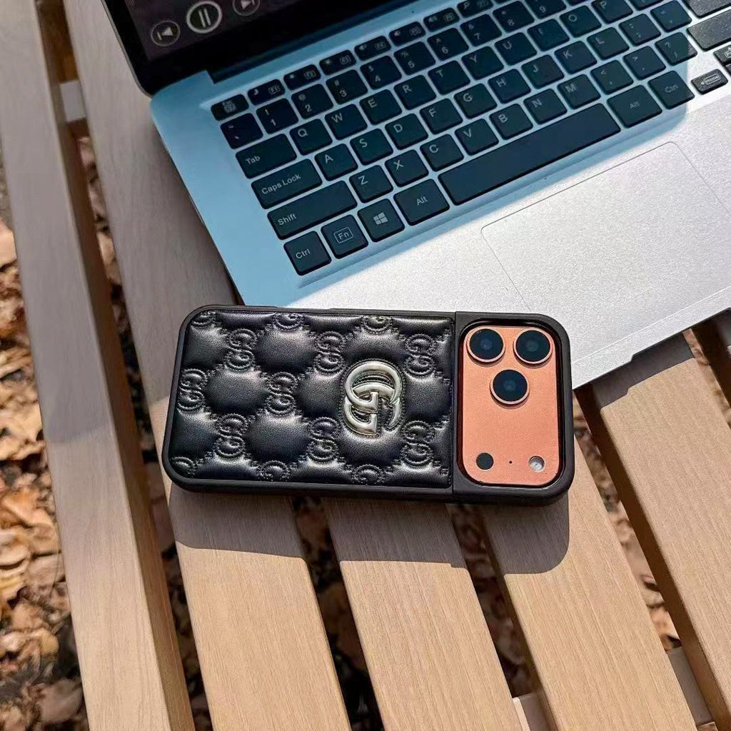Stamped GG Leather iPhone Case