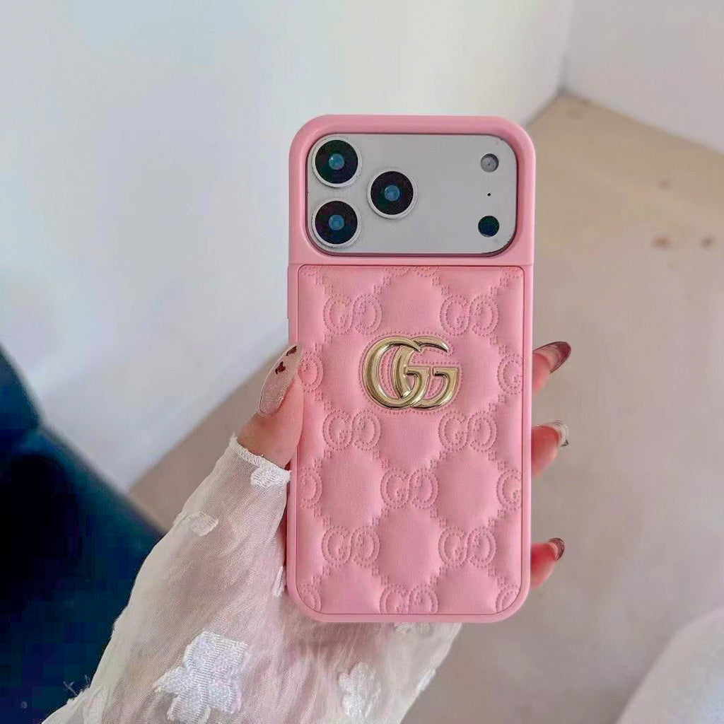 Stamped GG Leather iPhone Case