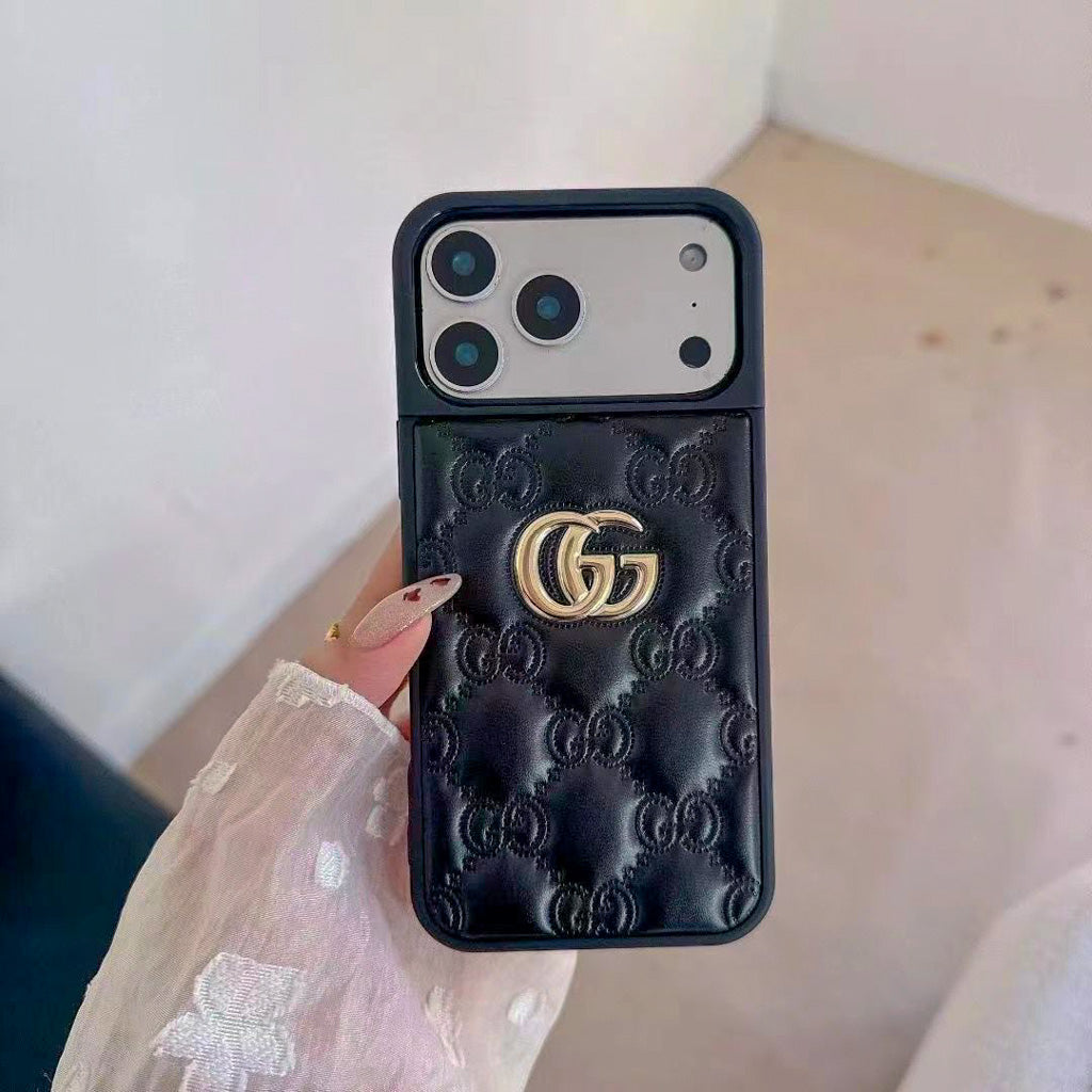 Stamped GG Leather iPhone Case