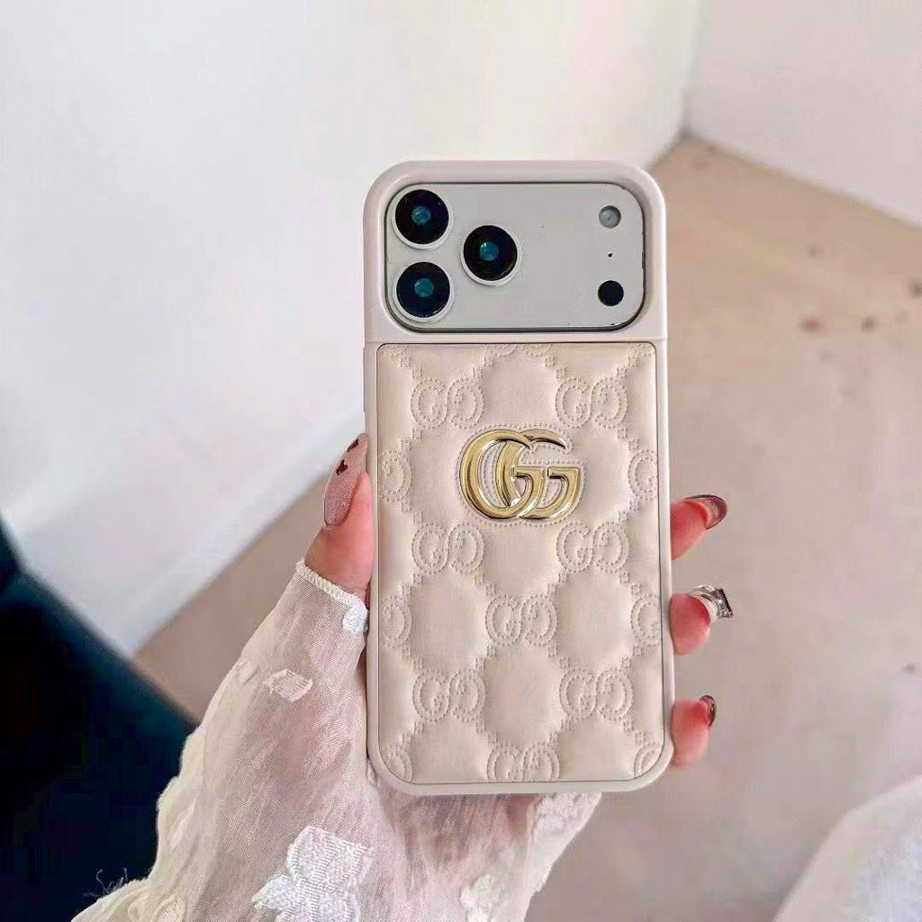 Stamped GG Leather iPhone Case