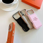 H Stamped Leather Phone Case for iPhone 13-17 / Pro / Pro Max