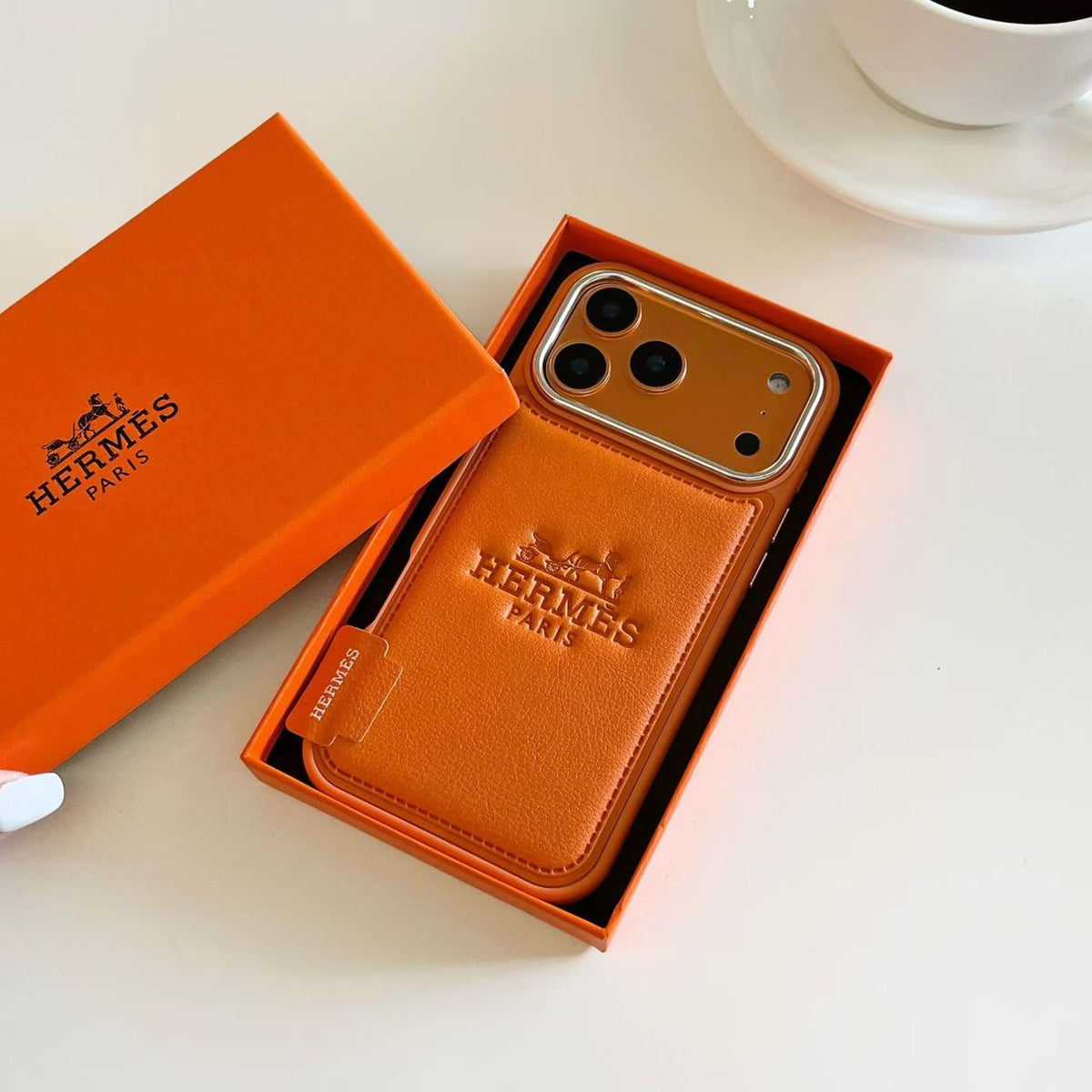 H Stamped Leather Phone Case