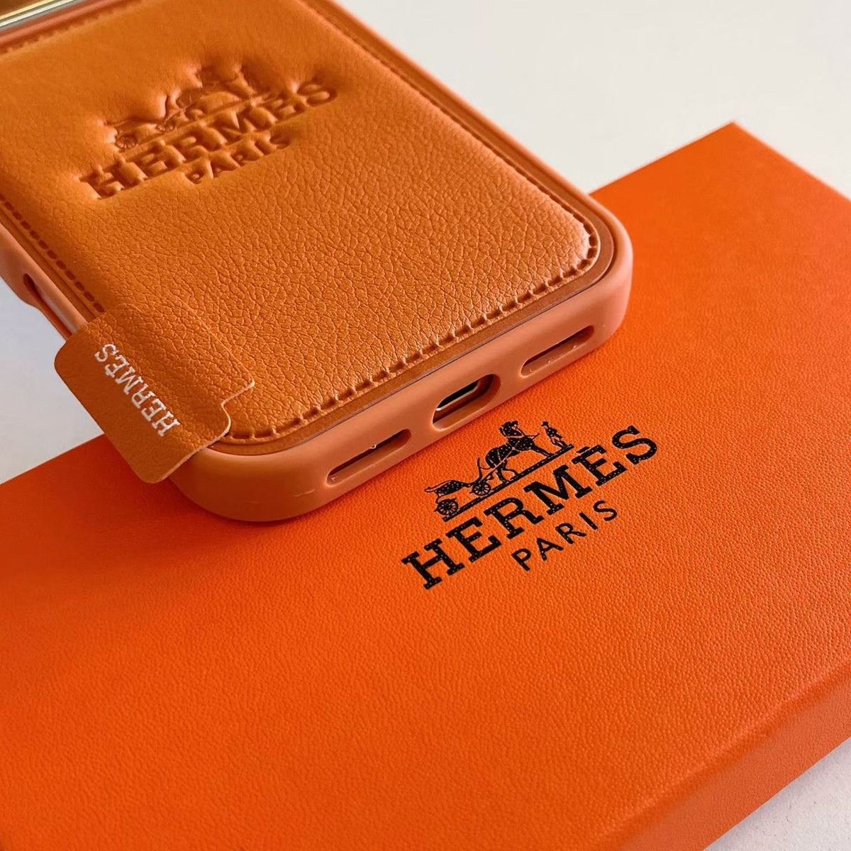 H Stamped Leather Phone Case