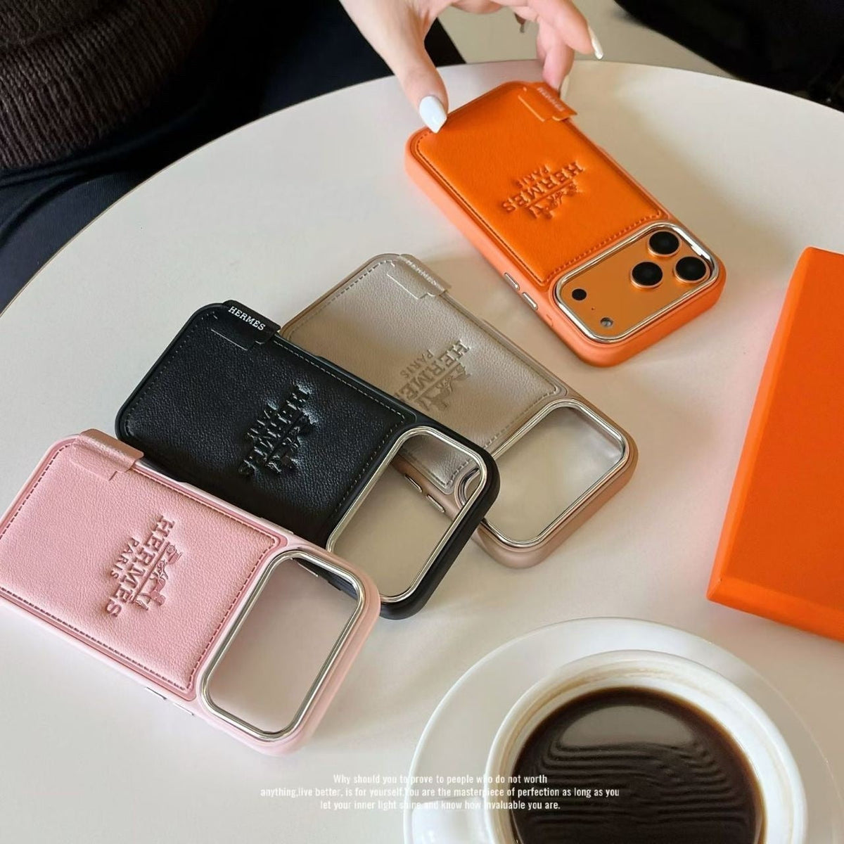 H Stamped Leather Phone Case