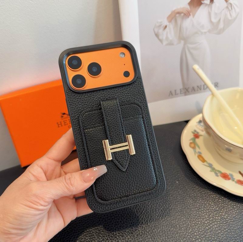 Hermes Leather iPhone Cover Card Slot