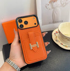 Hermes Leather iPhone Cover Card Slot