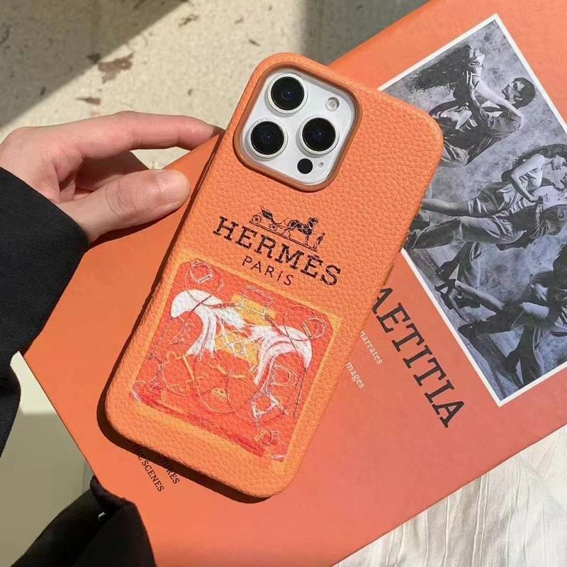 Hermes iPhone 16 Pro Max Case 15 14 13 Printed Pattern
