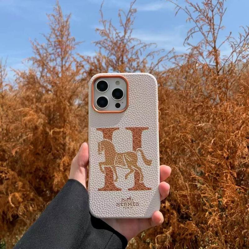 Hermes iPhone 16 Pro Max Case 15 14 13 Printed Pattern