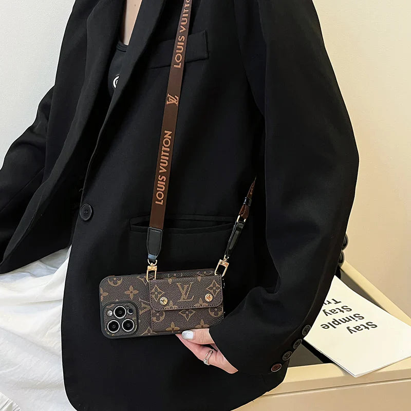 Luxury Phone Wallet Crossbody Style Lanyard