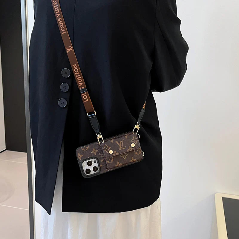 Luxury Phone Wallet Crossbody Style Lanyard