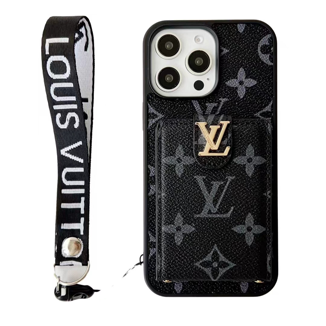 LV Hand Strap Phone Case Card Holder