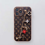 LV Phone Case with Strap Ornament for Iphone11 12 13 14 15 16 Pro Max Plus