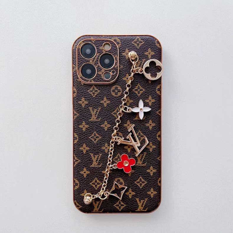 LV Phone Case with Strap Ornament for Iphone11 12 13 14 15 16 Pro Max Plus