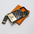 LV reverse monogram Eye Trunk case showing the patterned back cover and edge protection