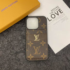 Luxury iPhone case with card holder showing the camera cutout and fitted protective shell