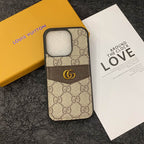 Close-up product view of the luxury iPhone card holder case and leather wallet detail