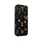 Detailed product view of the LV iPhone hand strap case and slim protective fit