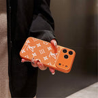 LV lens protection iPhone case showing the camera frame, protective corners and rear pattern