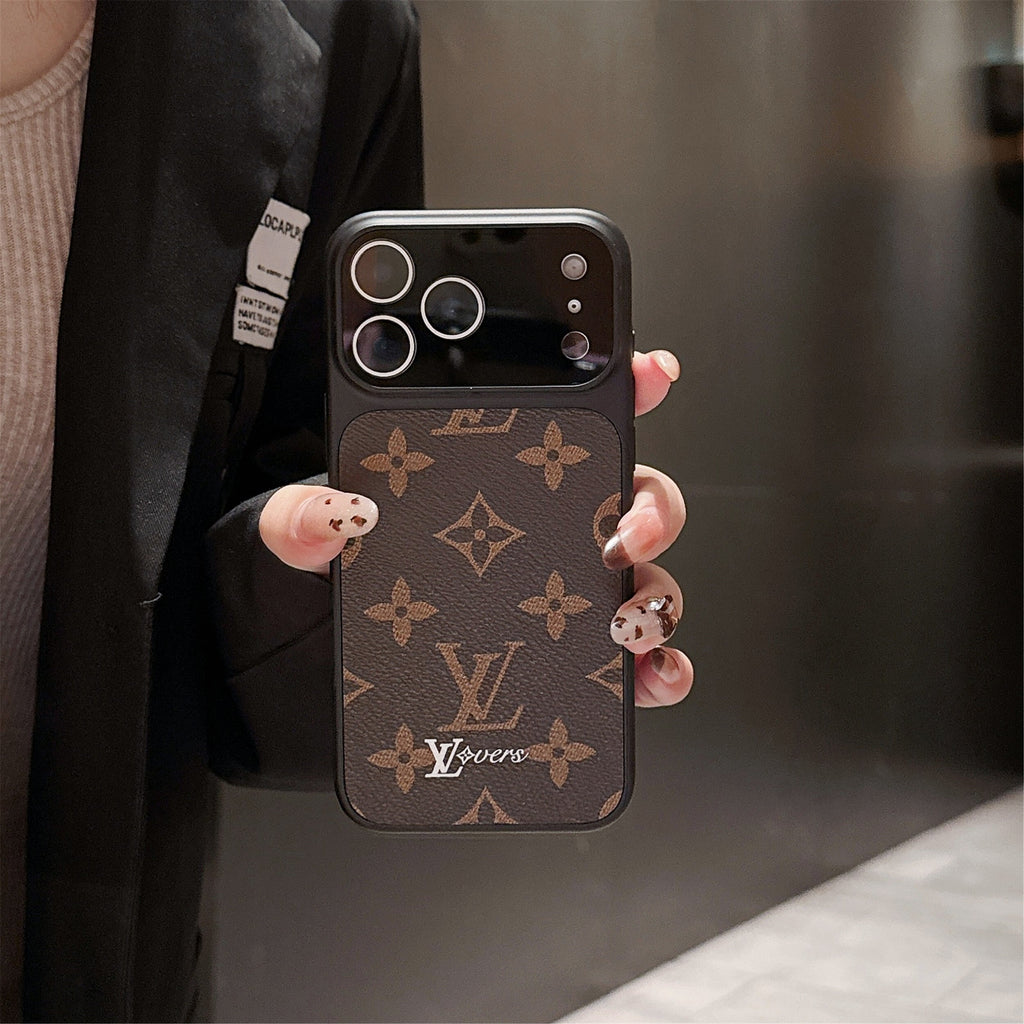 LV lens protection iPhone case showing the rear design, camera guard and slim fit